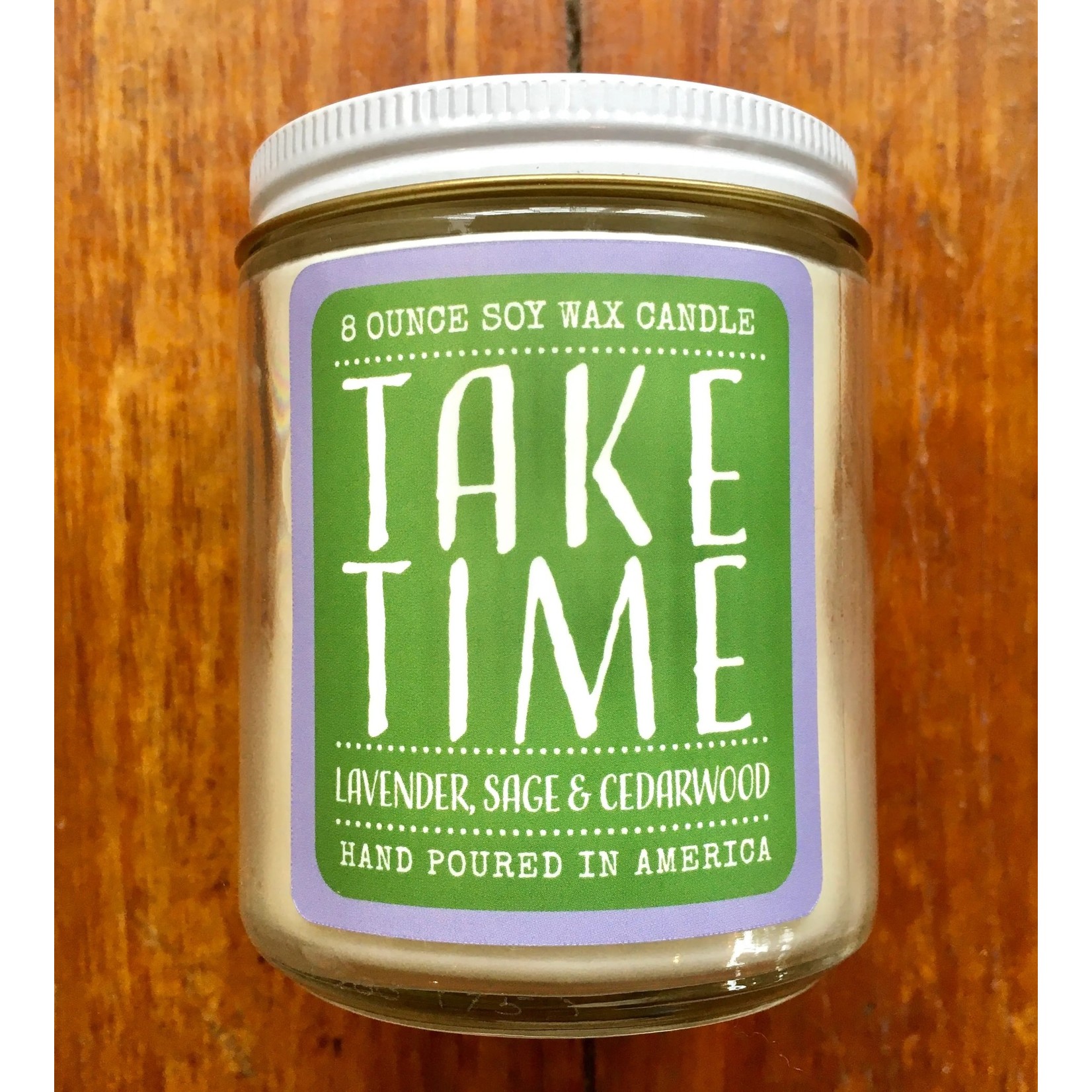 Take Time Candle 8oz: Lavender, White Sage + Cedarwood