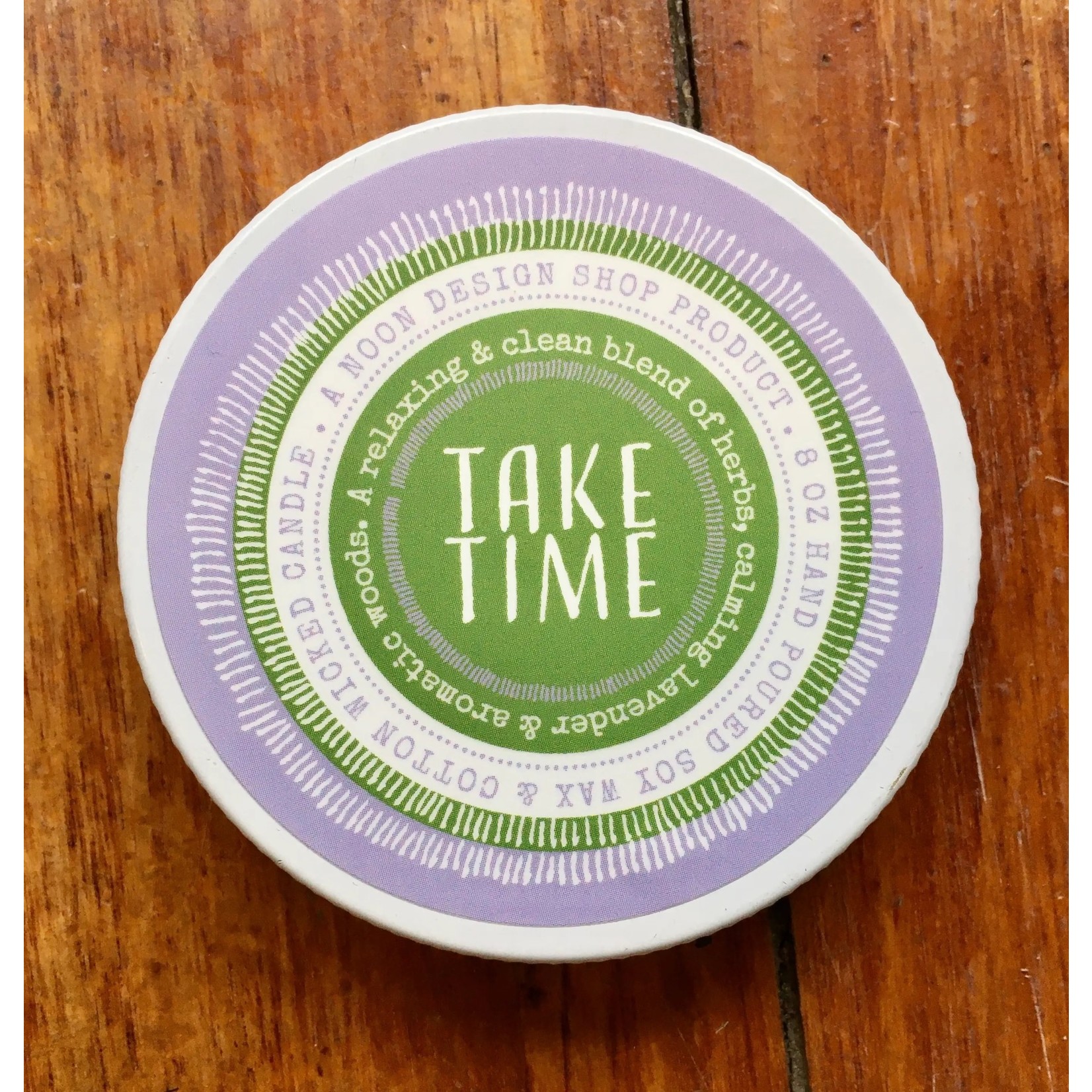 Take Time Candle 8oz: Lavender, White Sage + Cedarwood