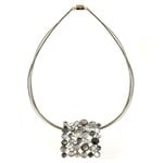 Magnetic Closure Necklace Combi Colors 2.5 in | Silver Grey