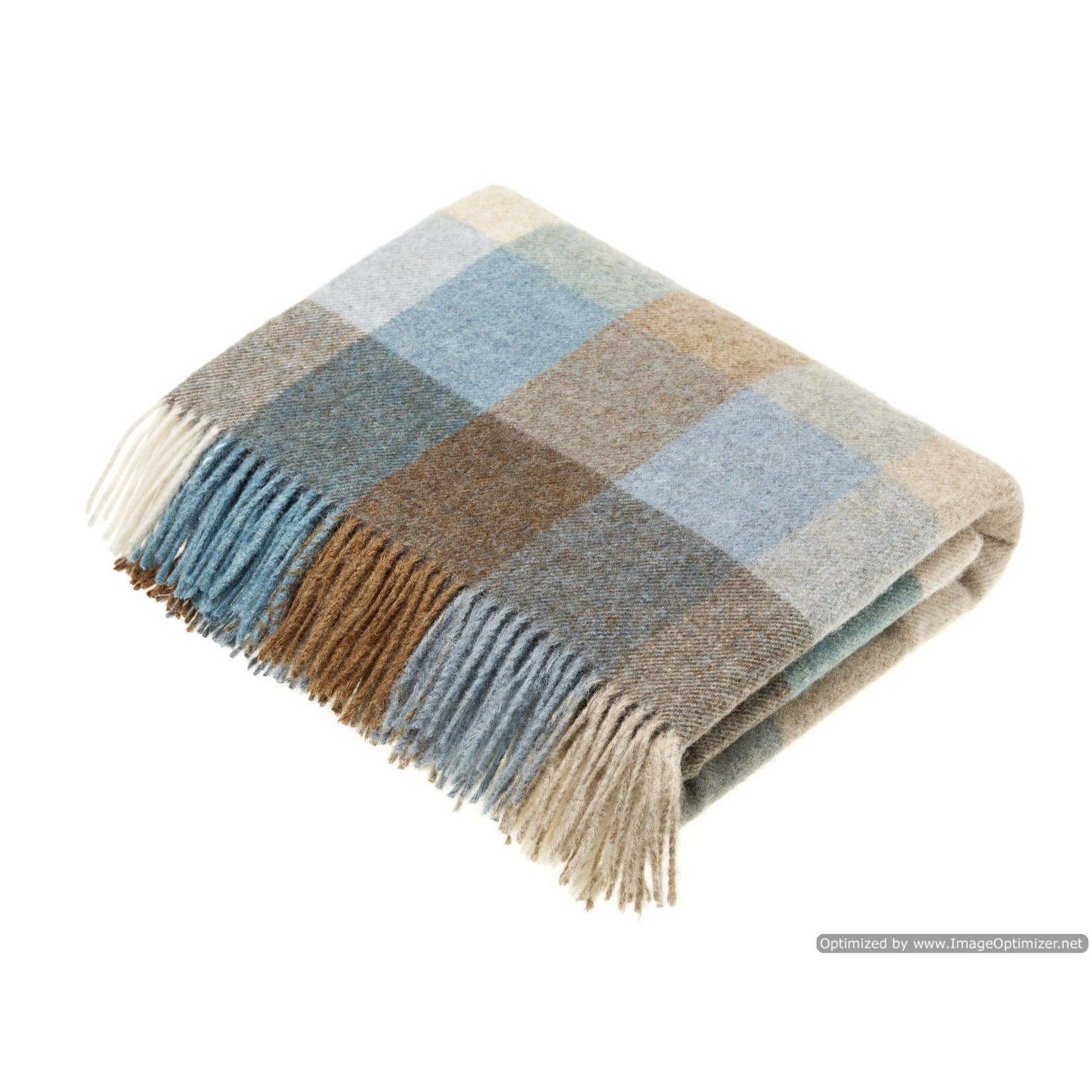 Wool Throw Blanket - Harlequin - Eau De Nil