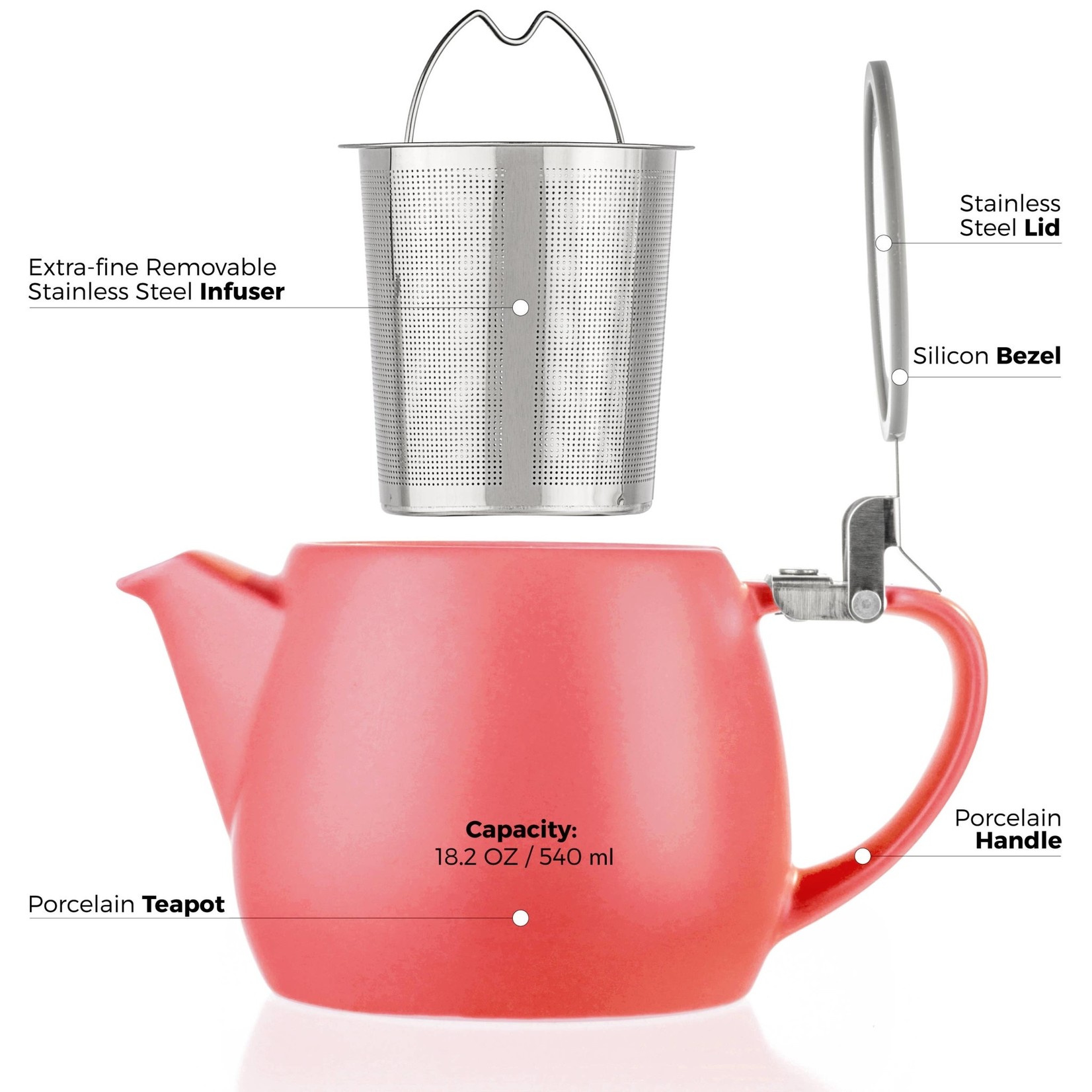 Drago Ceramic Teapot Infuser 37oz