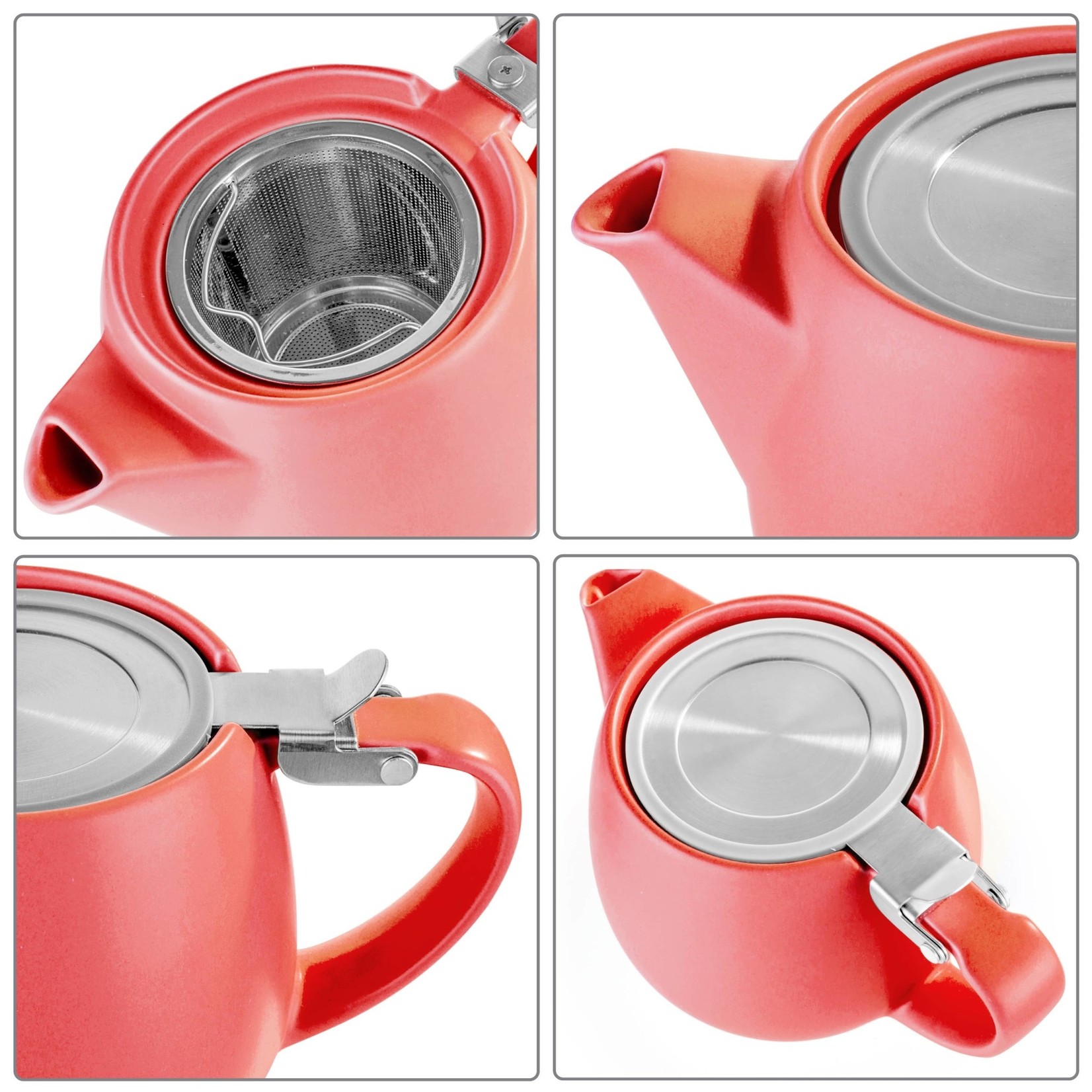Pluto Red Porcelain Teapot 18.2oz