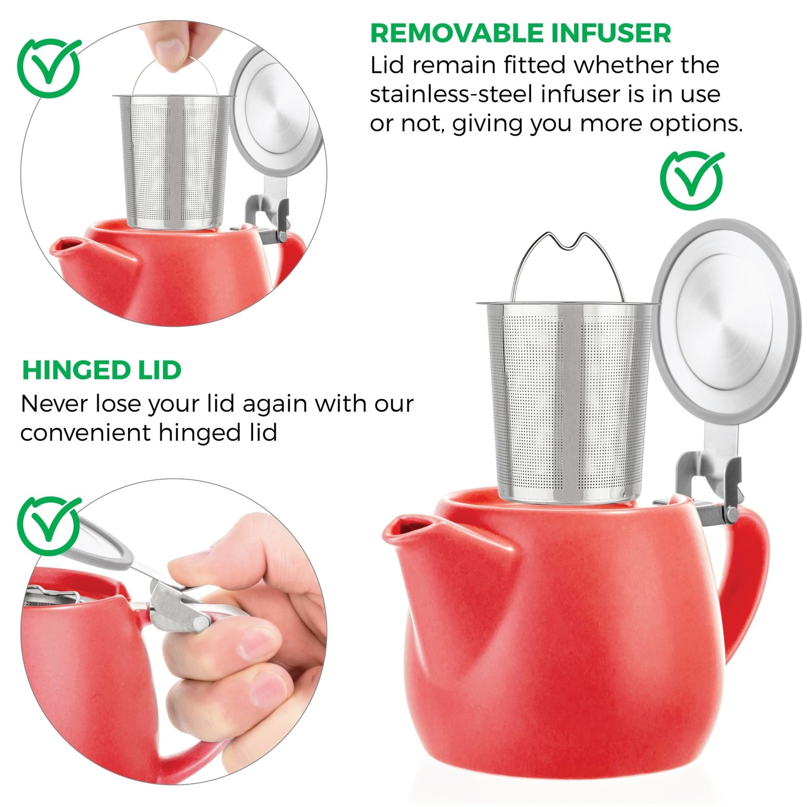 Drago Ceramic Teapot Infuser 37oz