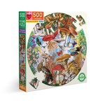 eeboo Mushrooms and Butterflies 500 Piece Round Puzzle