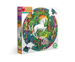 Unicorn Garden 500 Piece Round Puzzle - Maxima Gift and Book