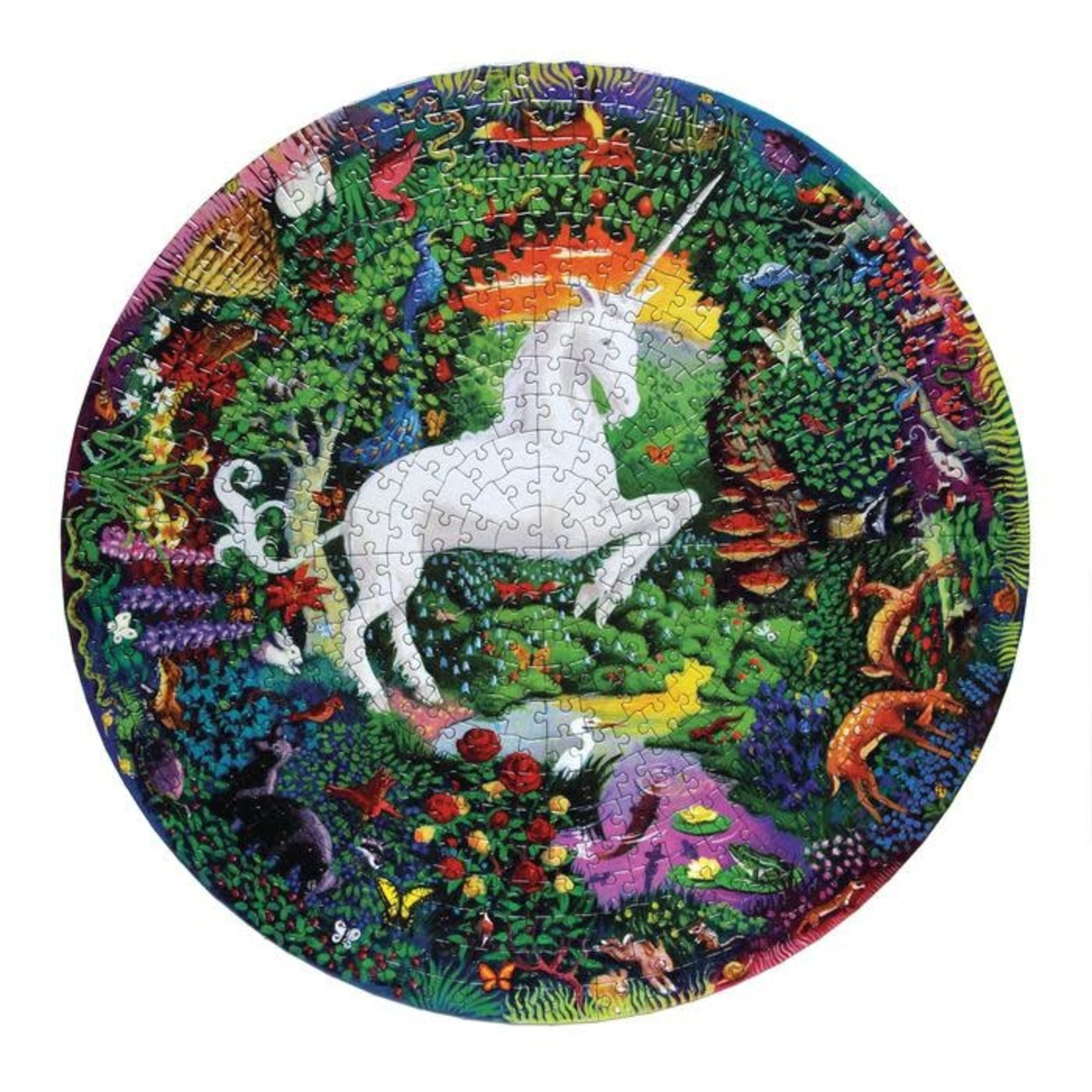 eeboo Unicorn Garden 500 Piece Round Puzzle