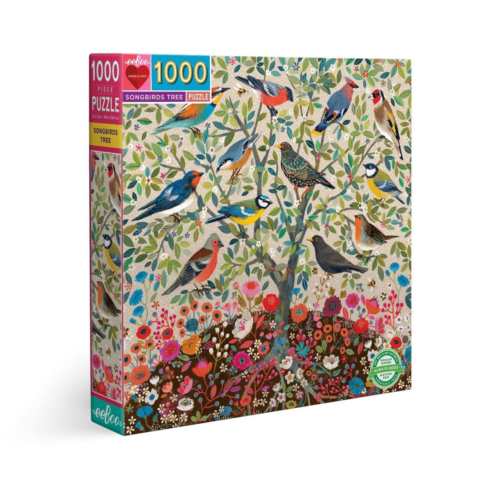 eeboo Song Bird Tree 1000 Piece Square Puzzle