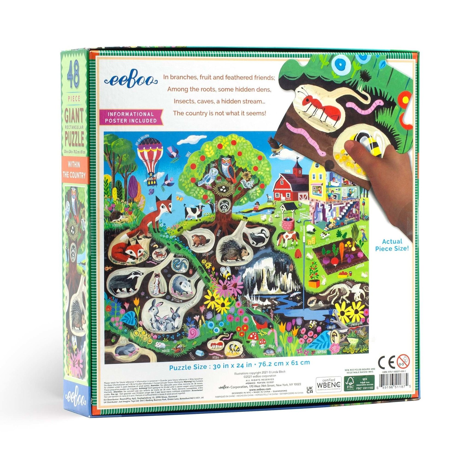 eeboo Within the Country 48 Piece Giant Puzzle