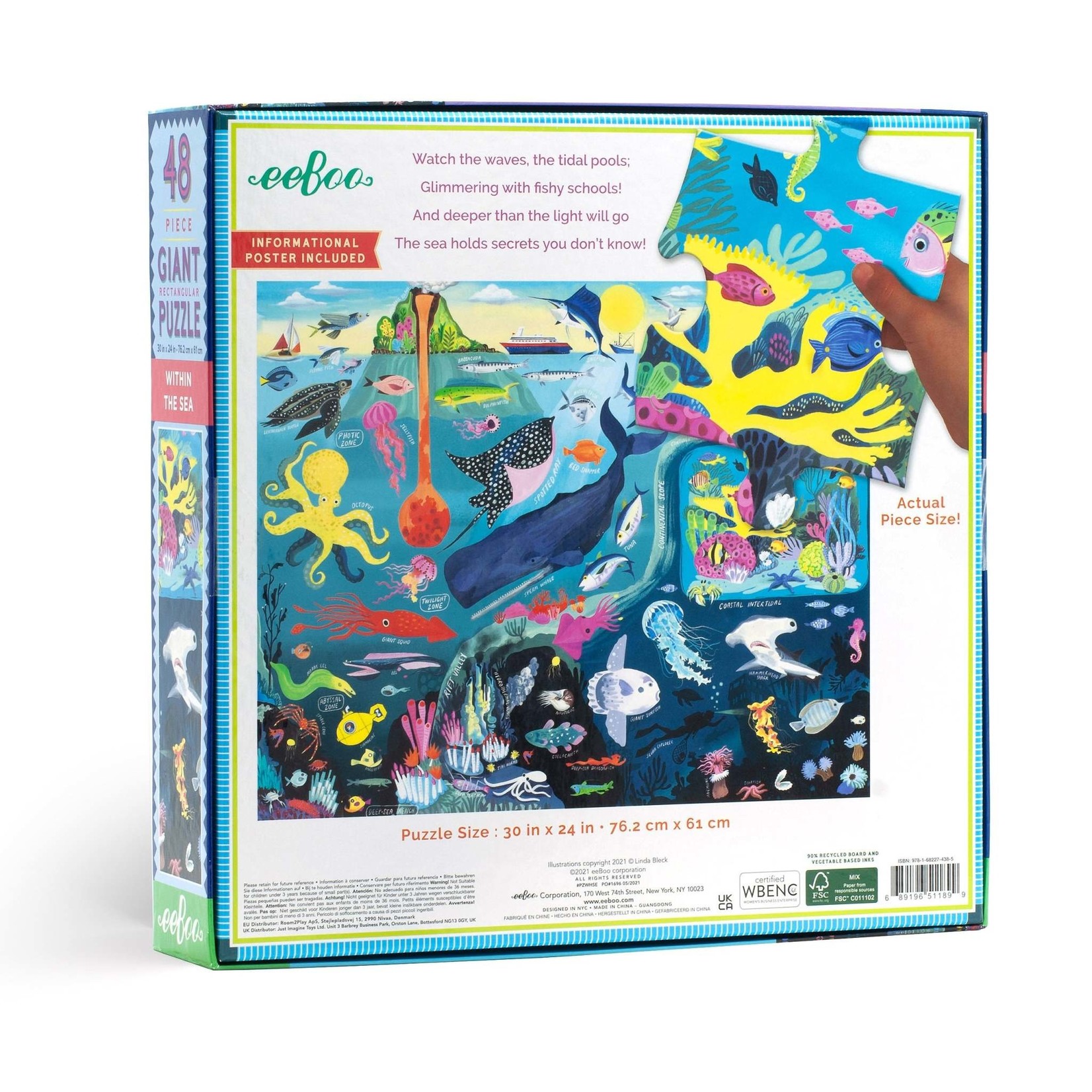 eeboo Within the Sea 48 Piece Giant Puzzle