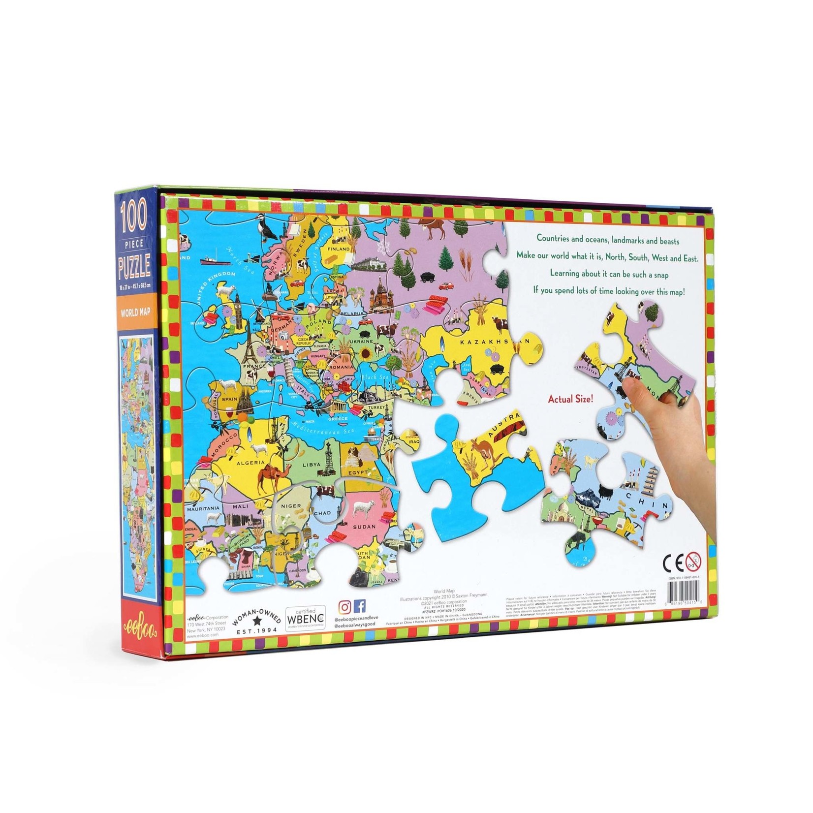 eeboo World Map 100 Piece Puzzle