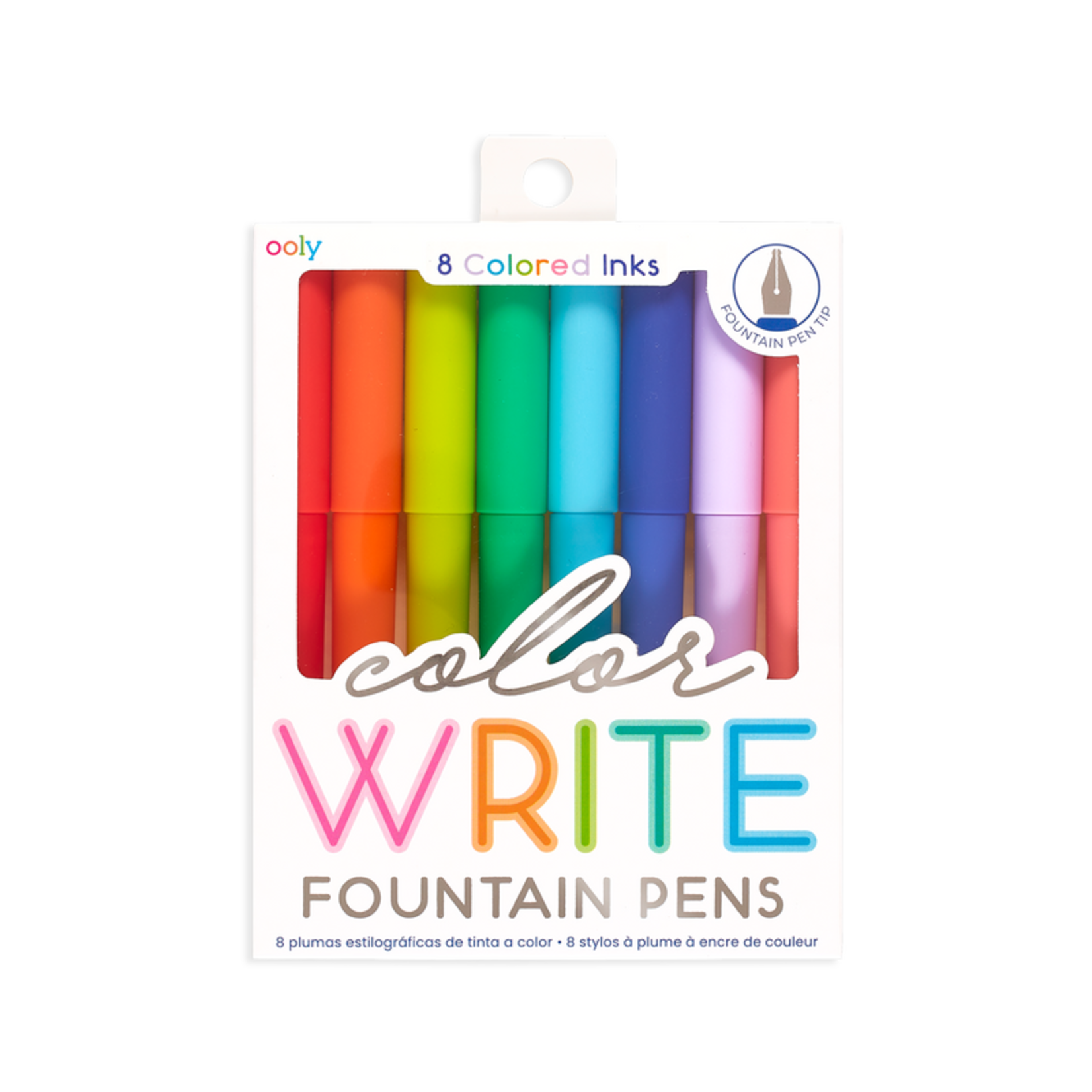 Color Write Colored Fountain Pen Set with Refills