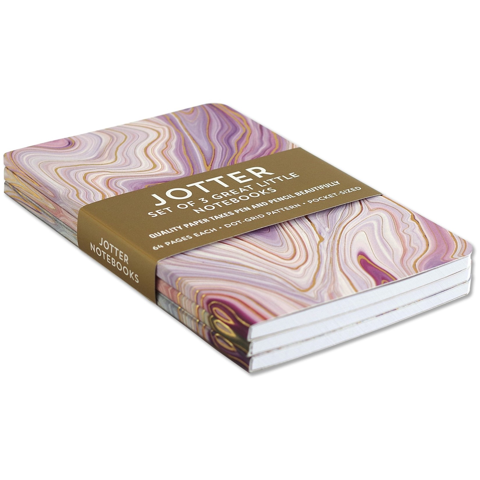 Peter Pauper Press Jotter Notebooks: Agate (3-Pack) (Dot Grid Pattern)