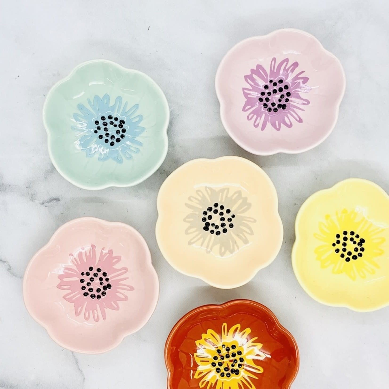 Pinch Bowl Set/6 Flower