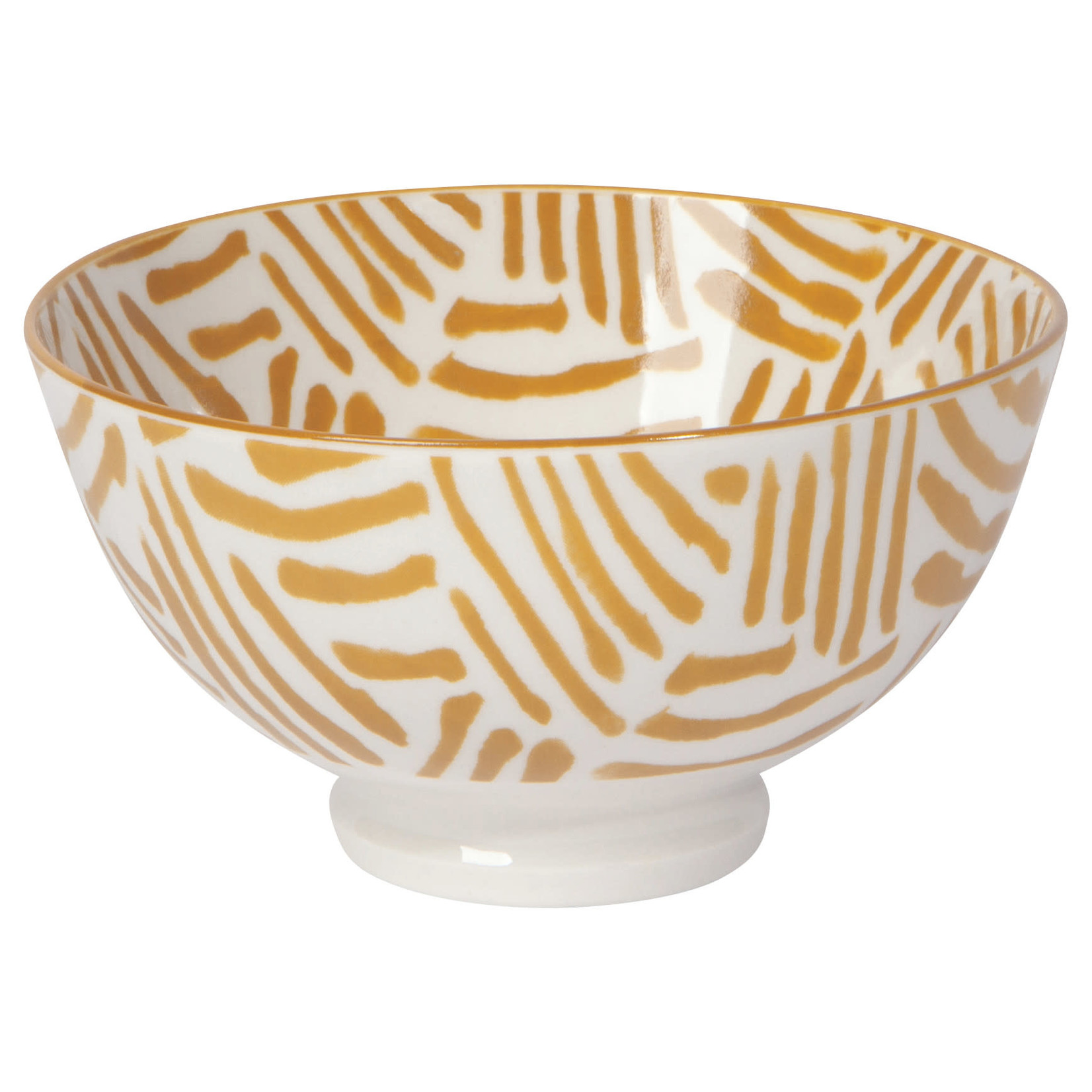 Bowl 4inch Ochre Lines