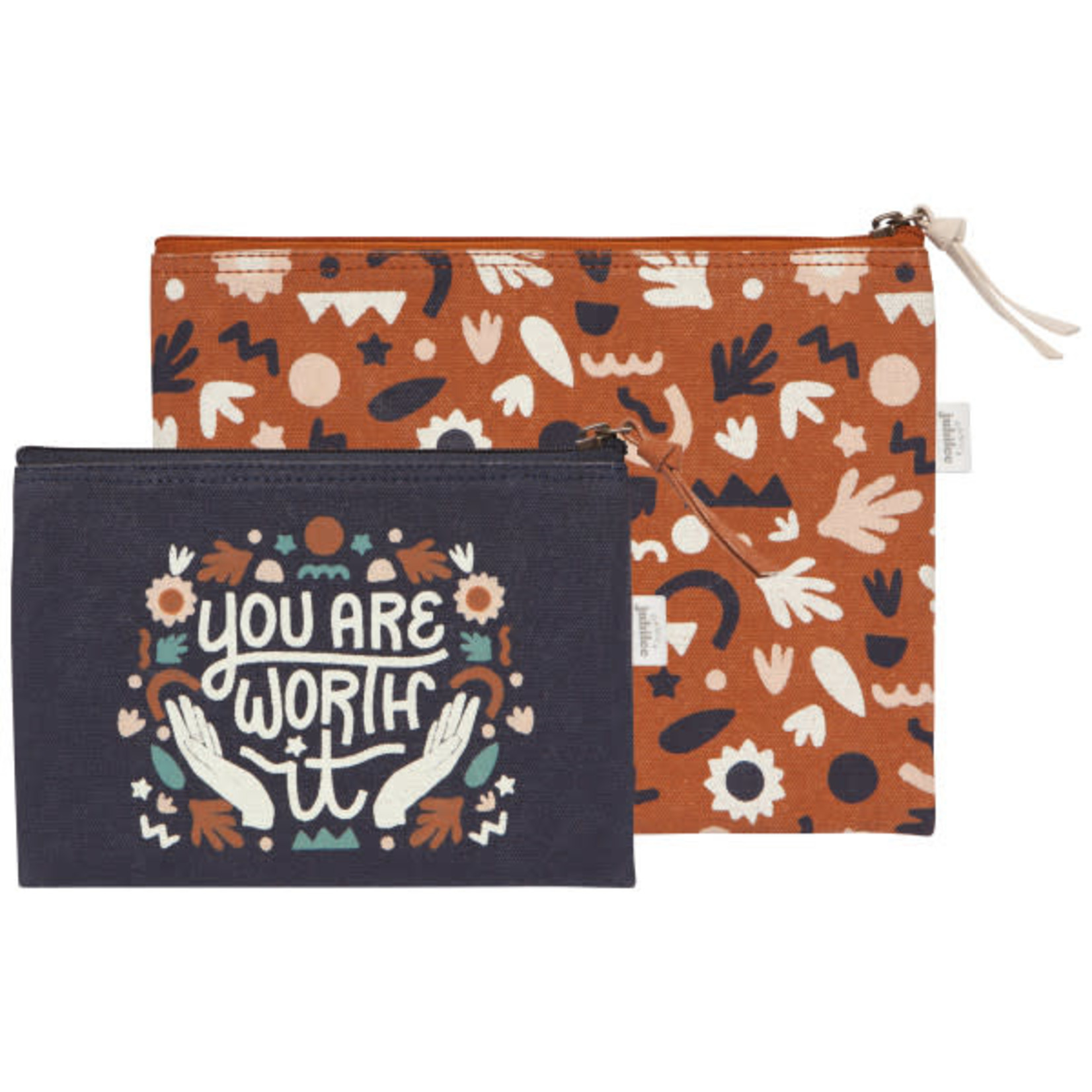 Set/2 Zip Pouch - You Are Worth