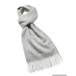 Luxury Plain Silver Scarf - Merino Lambswool