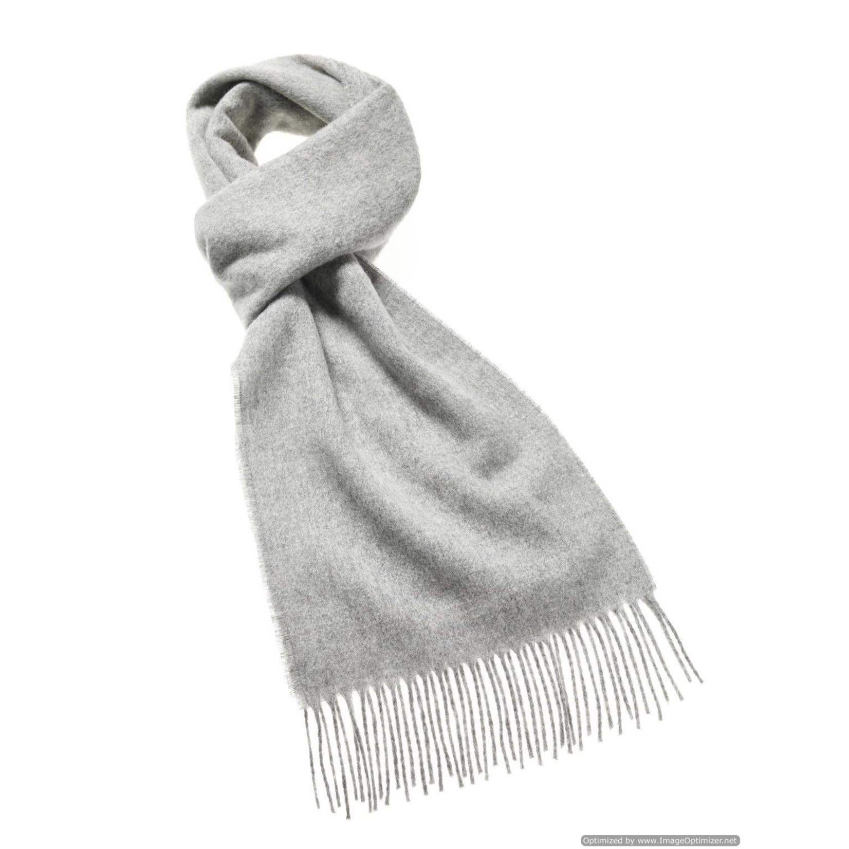 Luxury Plain Silver Scarf - Merino Lambswool