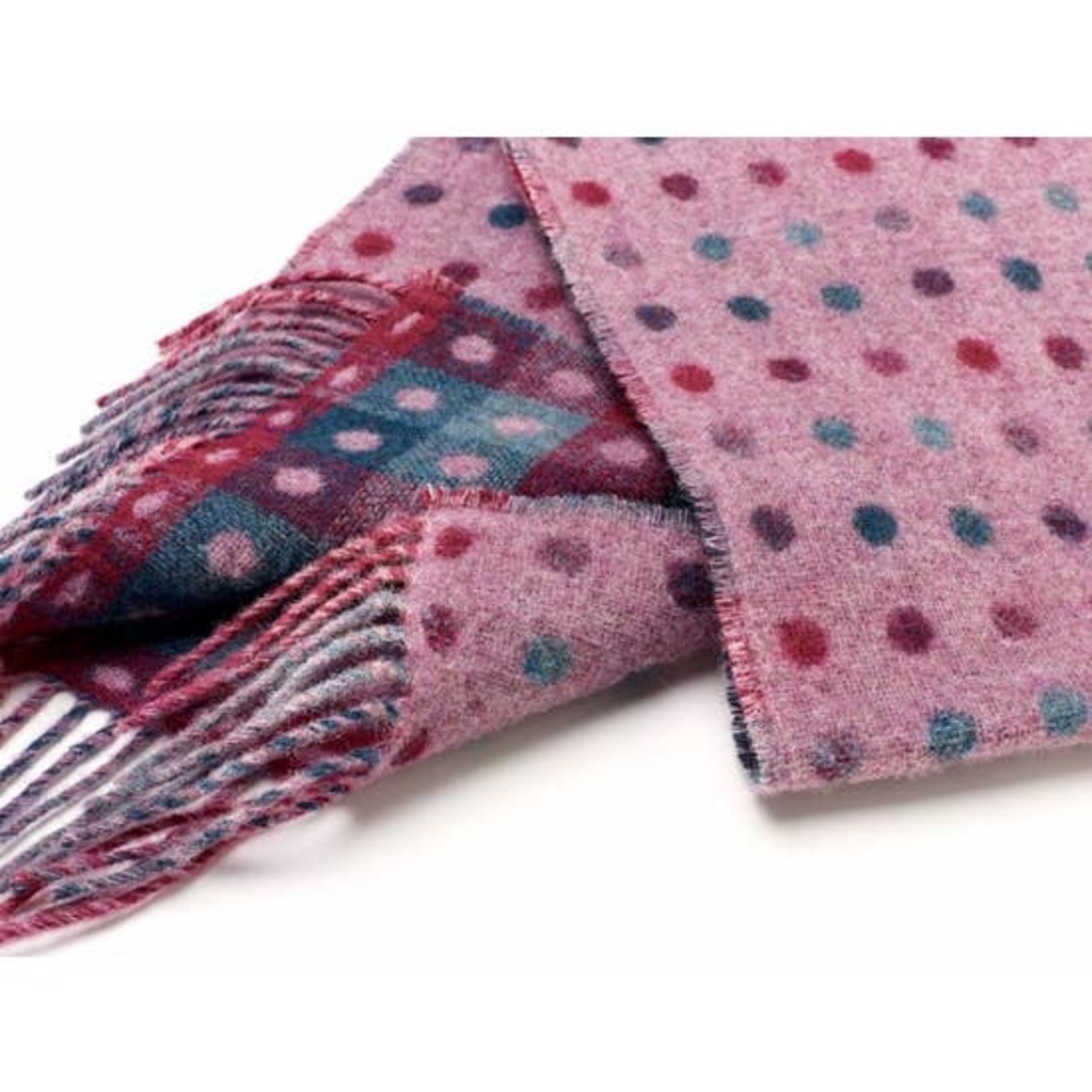 Spot Check Scarf - 100% Merino Lambswool - Made in England  Lilac Multi
