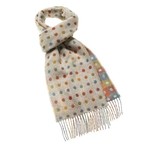 Spot Check Scarf - Beige - Merino Lambswool