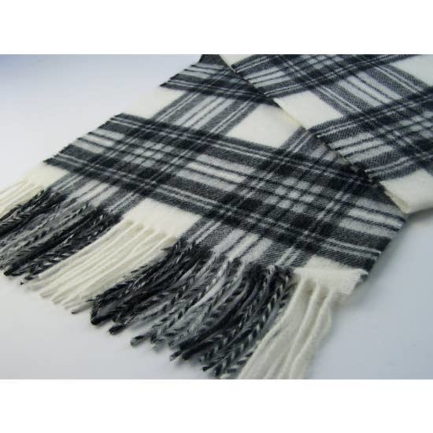 Dress Grey Stewart Tartan Scarf - Merino Lambswool Made in UK