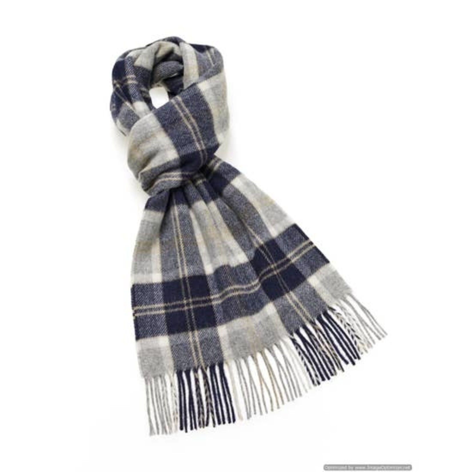 Tartan Merino Scarf - Bannochbrae Silver