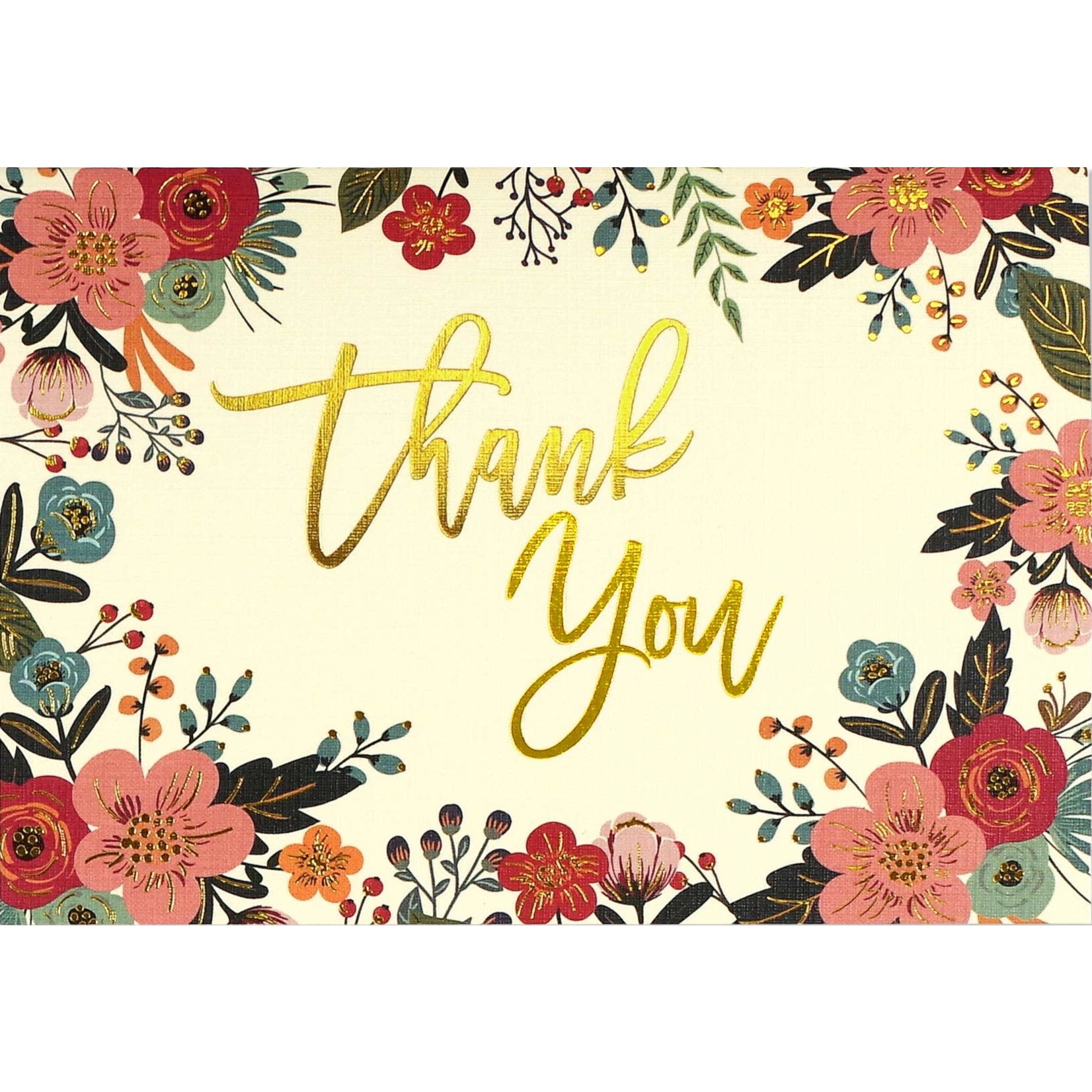 Peter Pauper Press Boxed Thank You Cards: Floral Frame