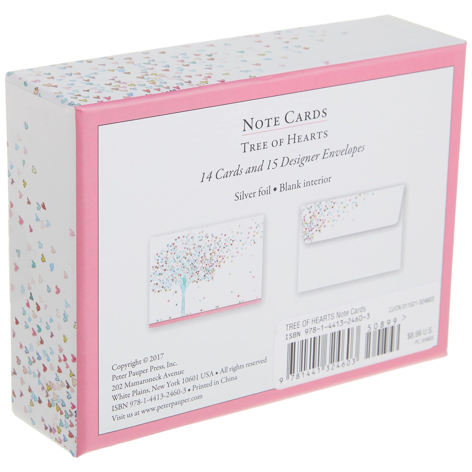Peter Pauper Press Boxed Note Cards: Tree of Hearts
