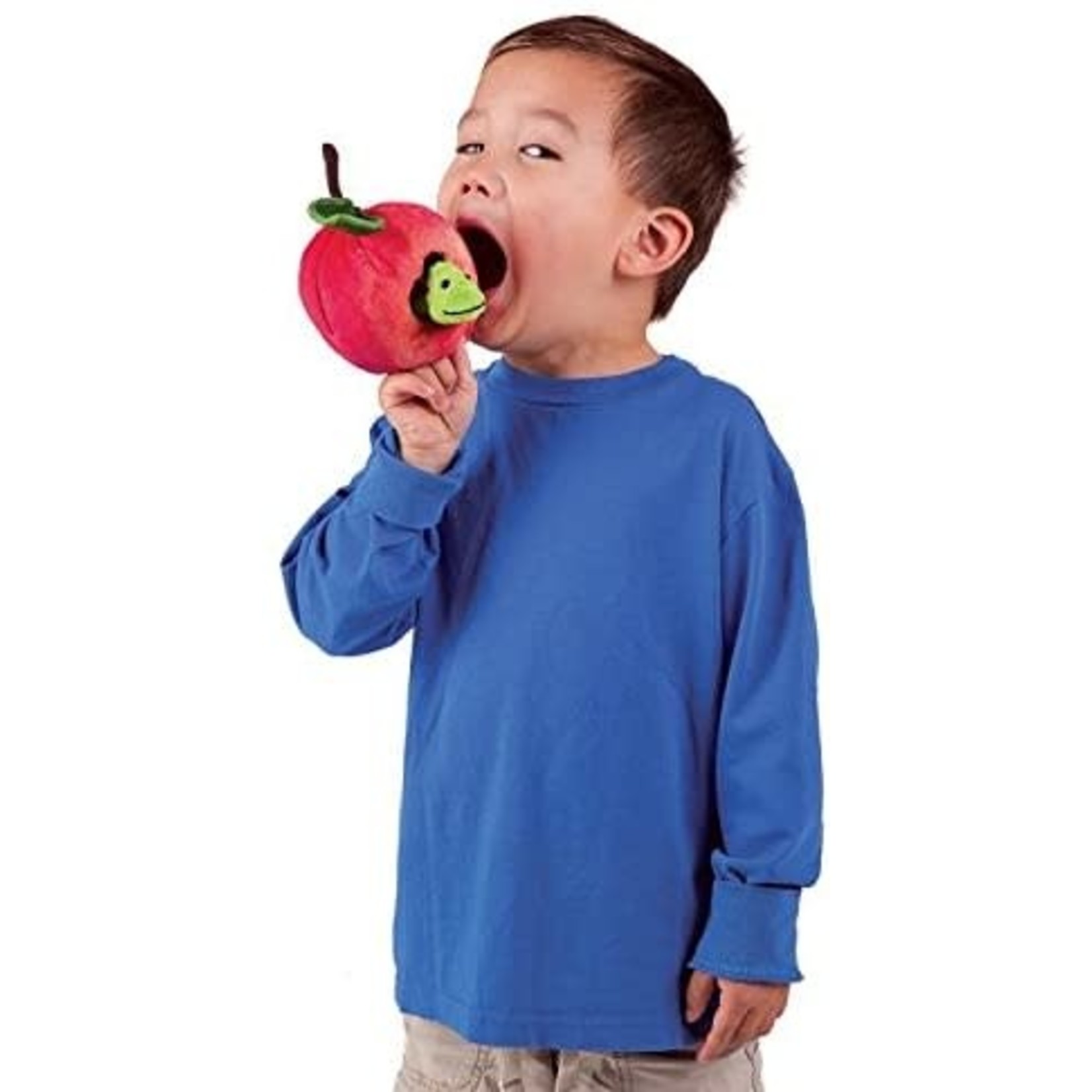 Worm in Apple Finger Puppet