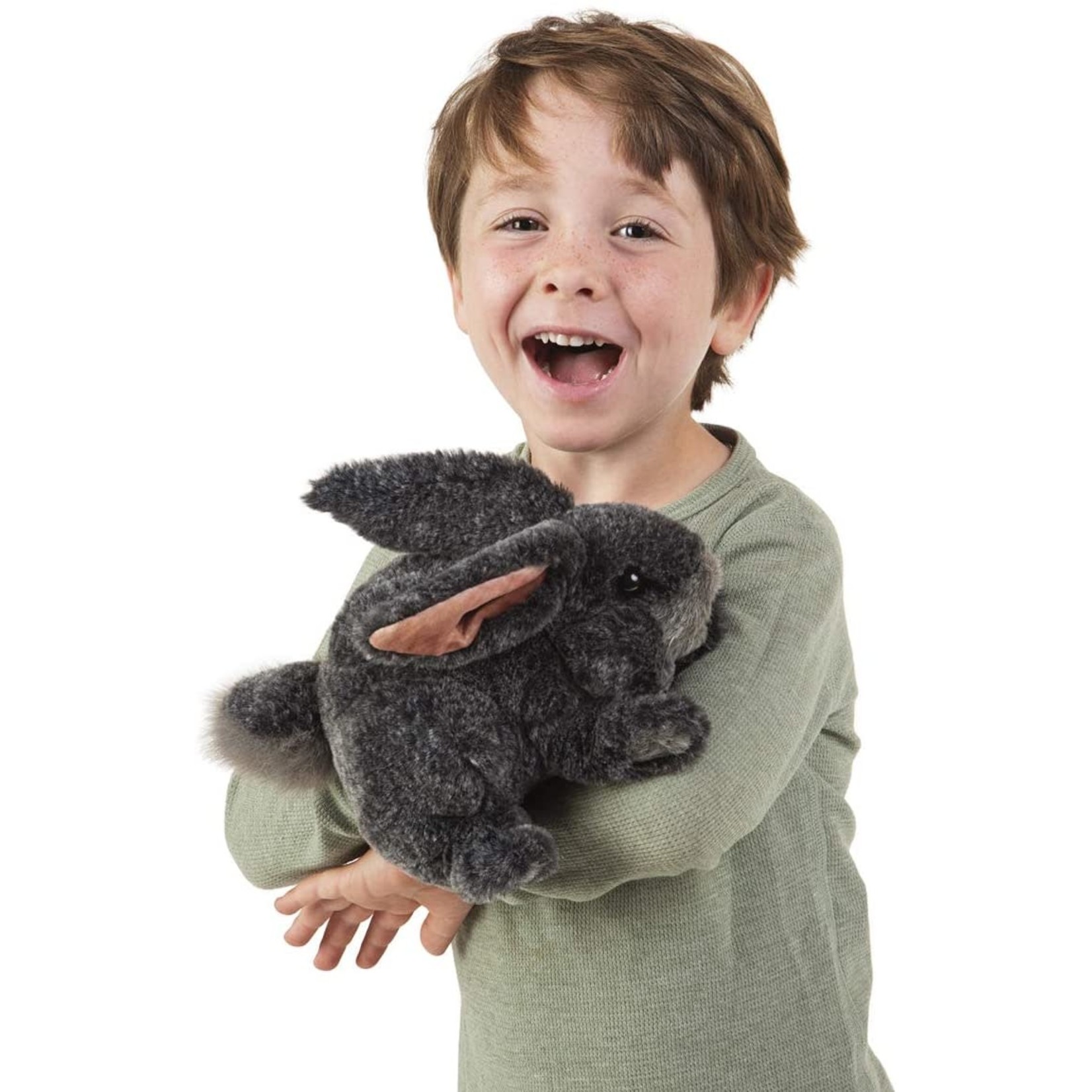 Gray Bunny Rabbit Hand Puppet