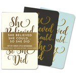 Peter Pauper Press Jotter Notebooks: She Believed She Could (3-pack) (Dot Grid)
