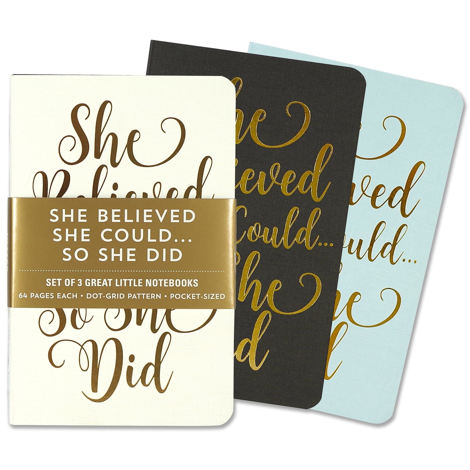 Jotter Notebooks: She Believed She Could (3-pack) (Dot Grid Pattern))