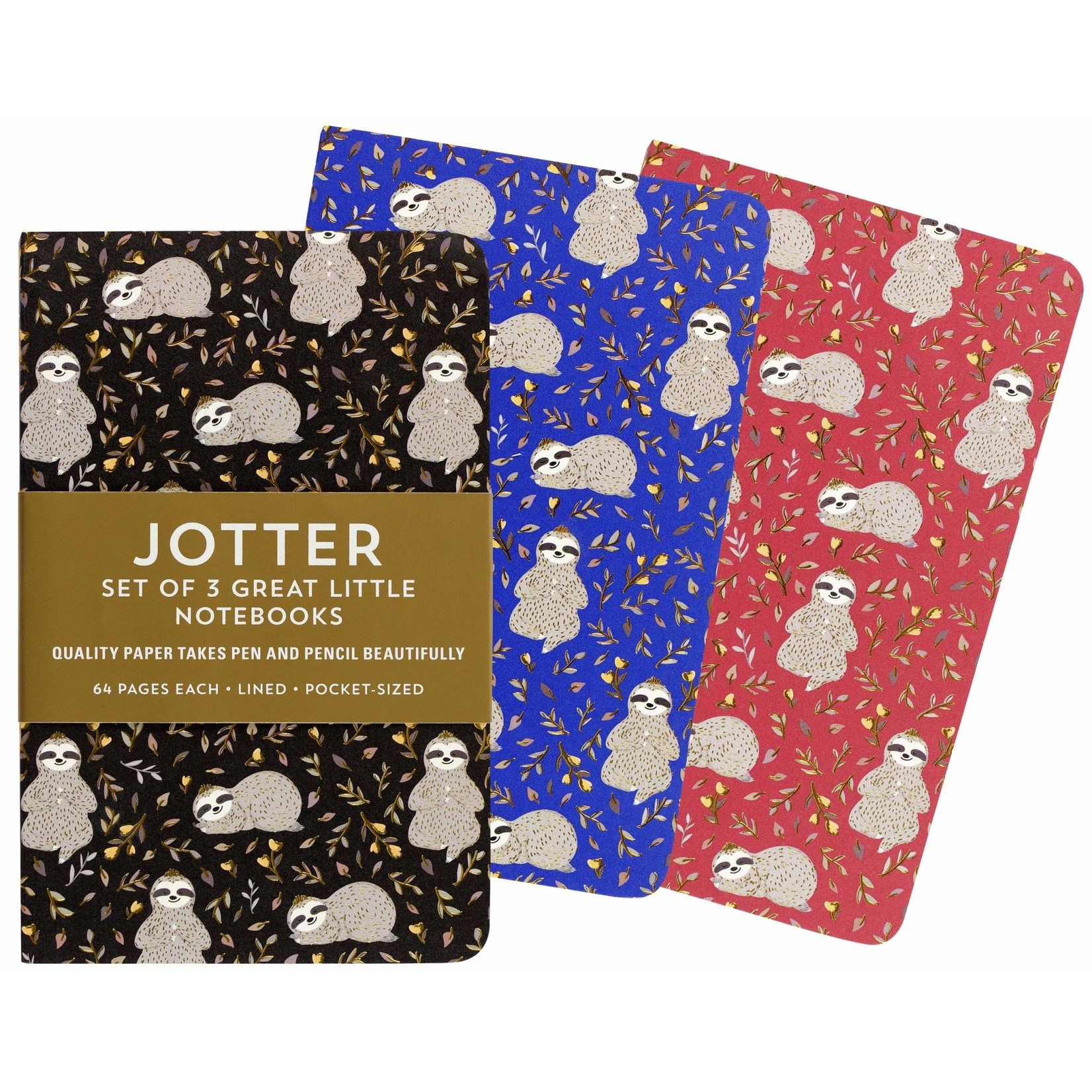 Peter Pauper Press Jotter Notebooks: Sloths (3-pack) (Lined Pattern)