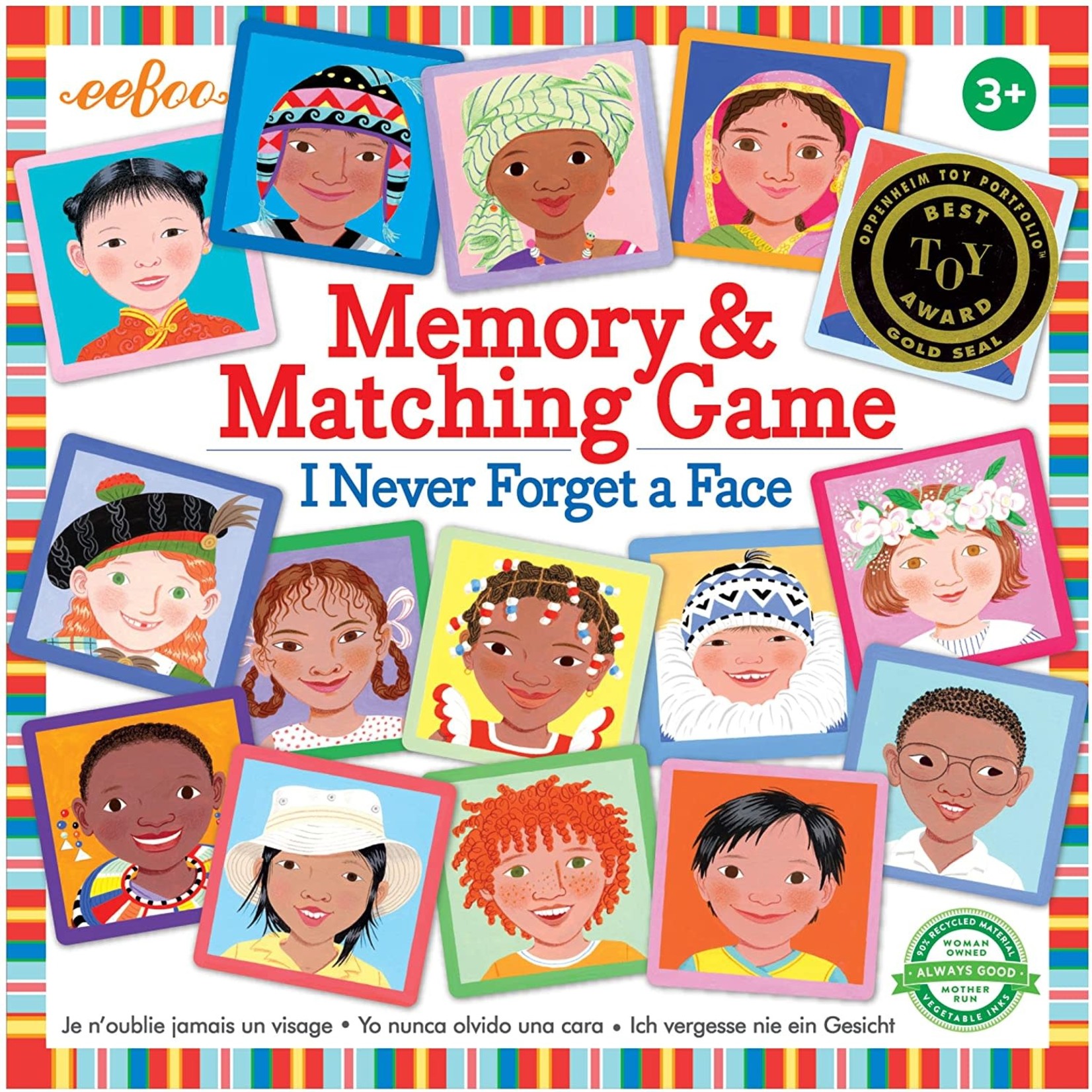 eeboo I Never Forget a Face Memory Game 3+