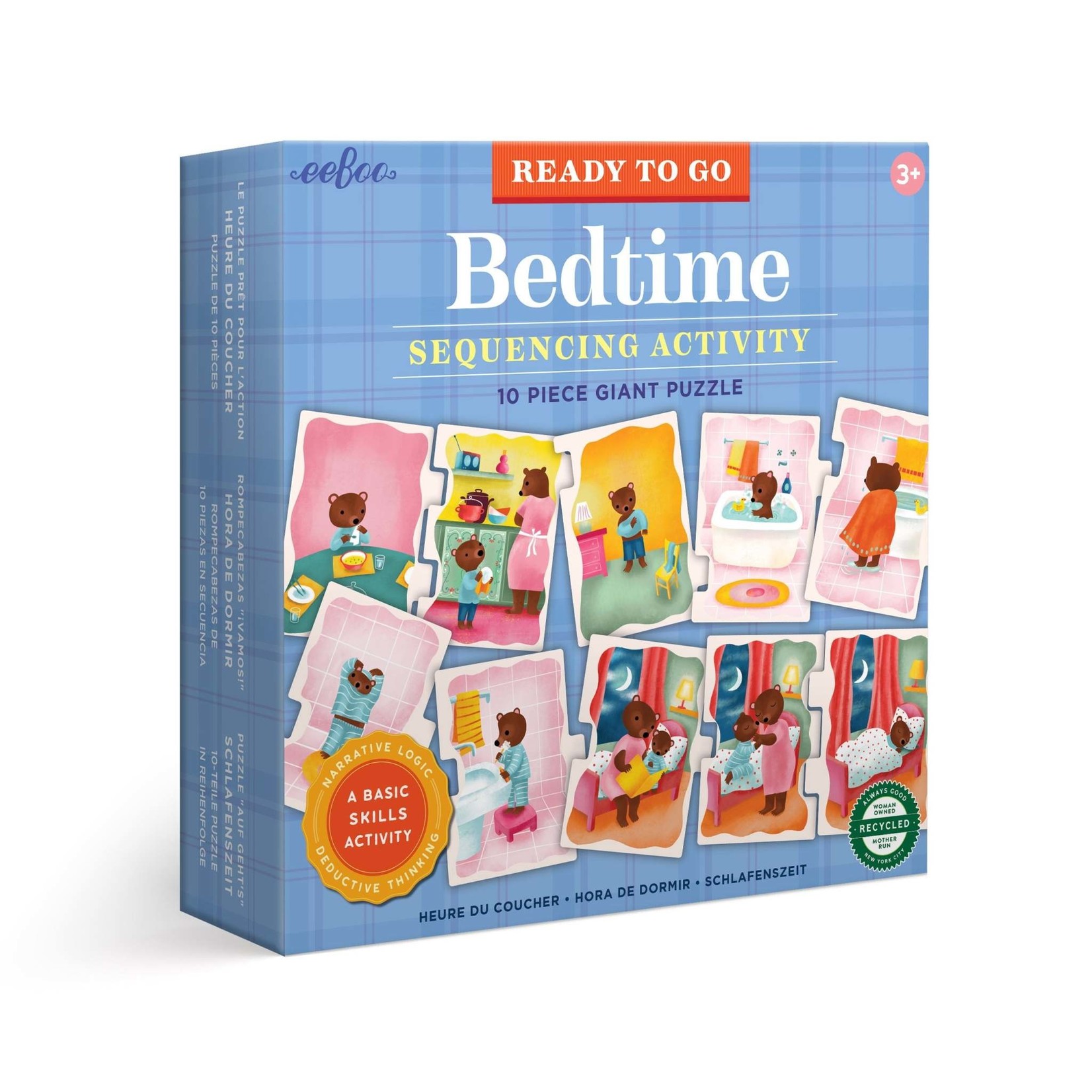 eeboo Ready to Go Puzzle - Bedtime 3+