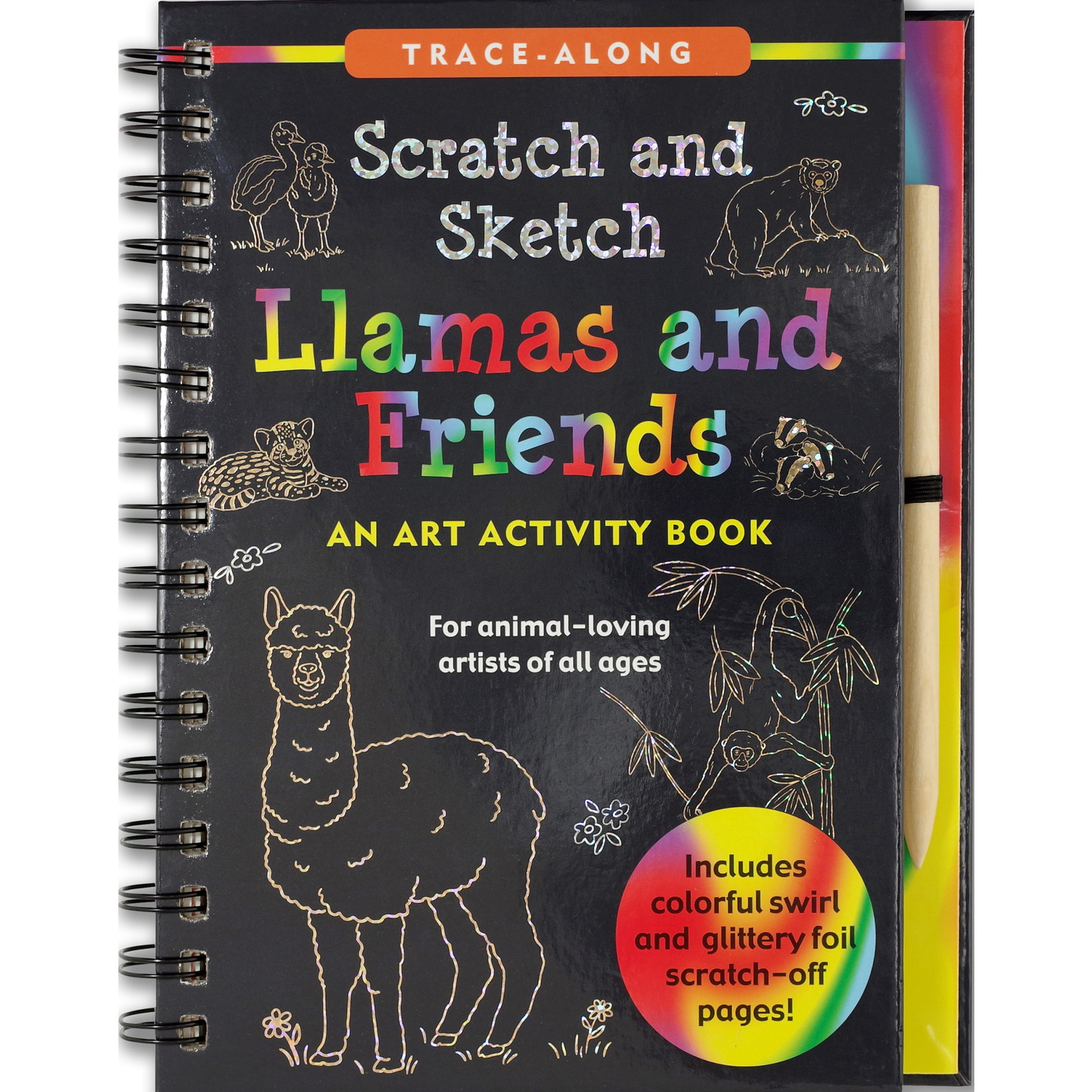 Peter Pauper Press Scratch & Sketch, Llamas & Friends (Trace-Along)