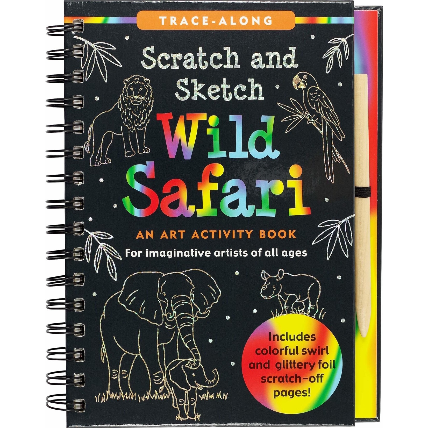 Peter Pauper Press Scratch & Sketch, Wild Safari (Trace-Along)