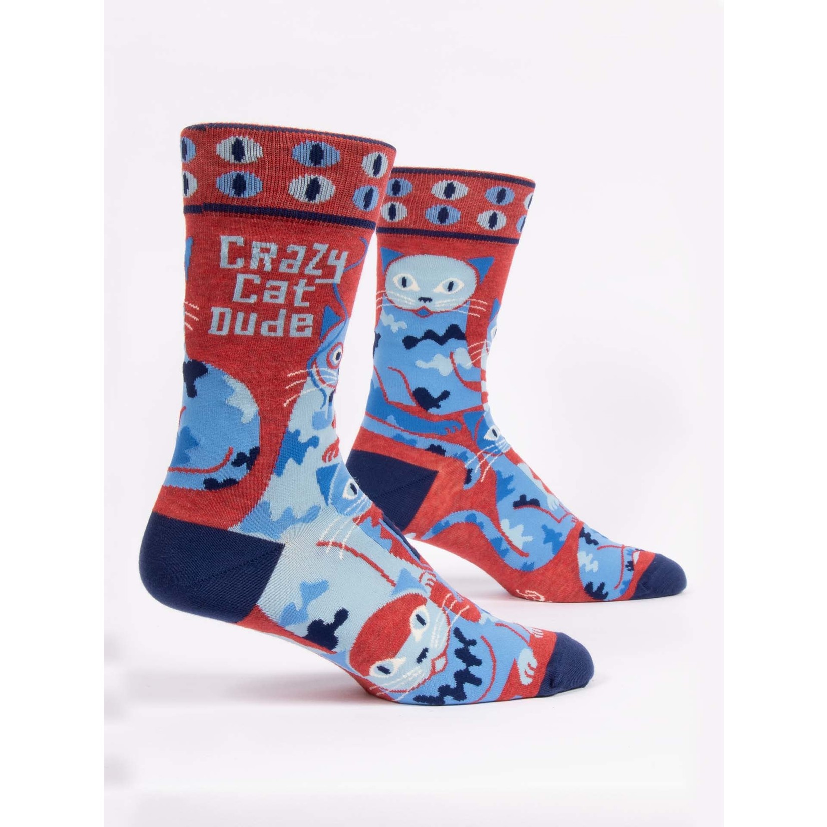 Blue Q Crazy Cat Dude, Men's Socks