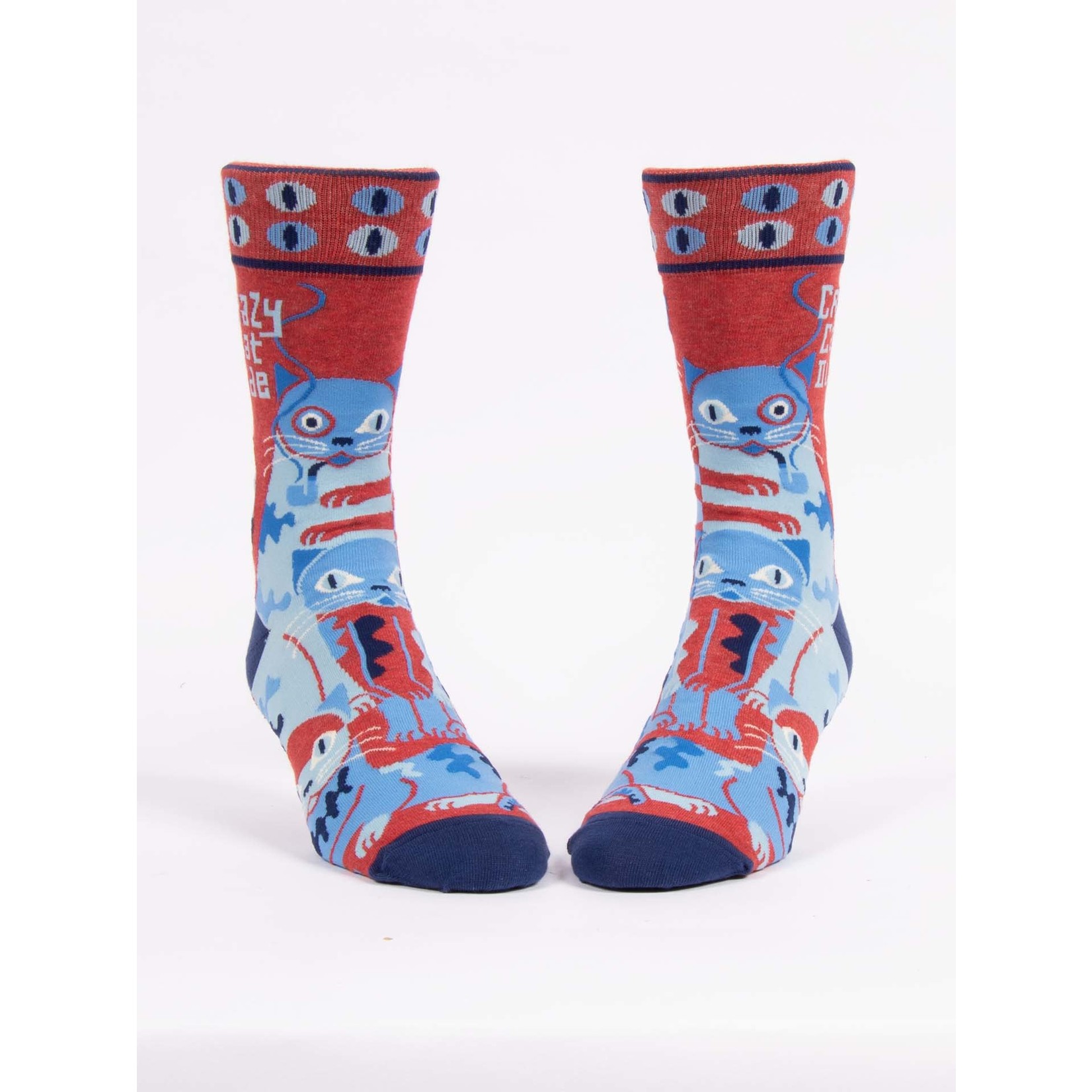 Blue Q Crazy Cat Dude, Men's Socks