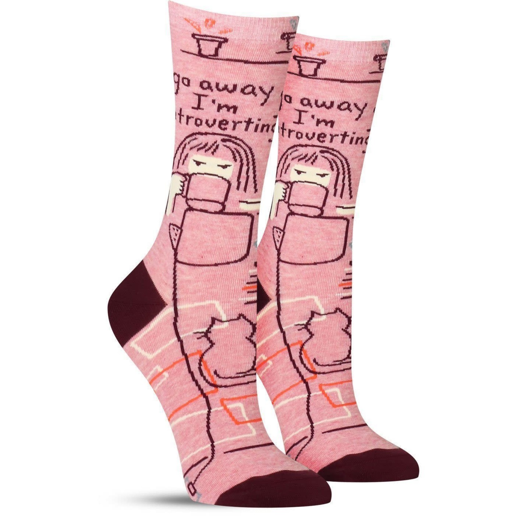Blue Q Go Away, I'm Introverting - Crew Socks