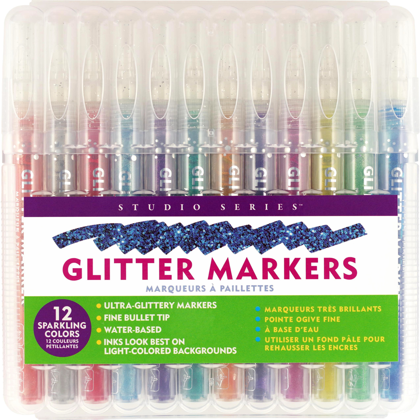 Studio Series - Glitter Marker Set (12-piece set) - Maxima Gift
