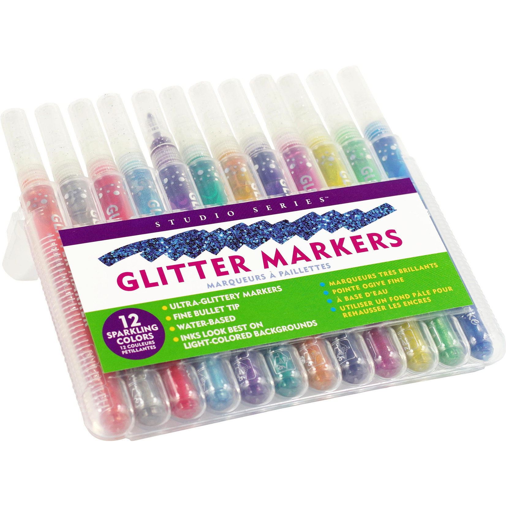 Peter Pauper Press Studio Series - Glitter Marker Set (12-piece set)