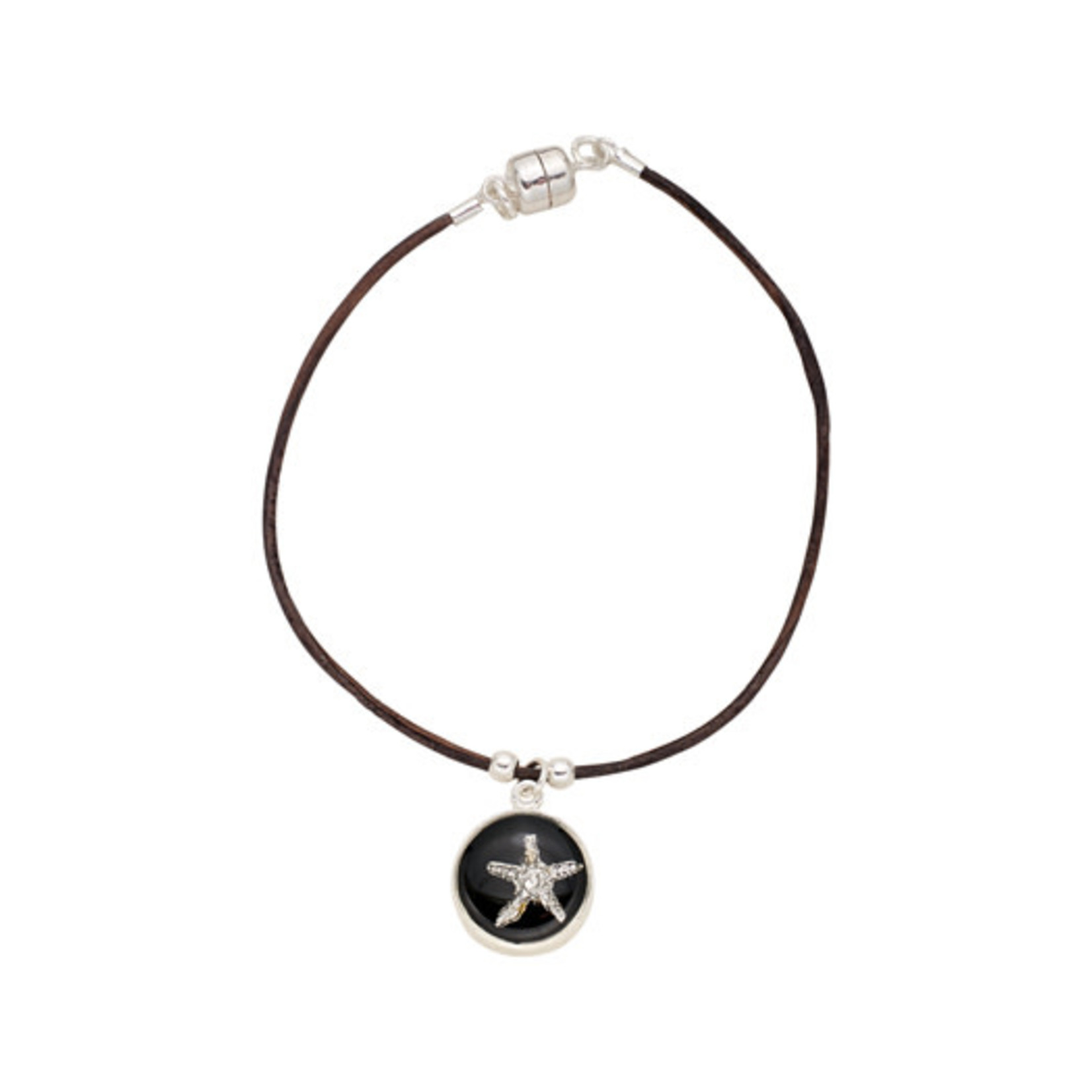 Baby Bloom Silver Starfish Black Bb Bracelet