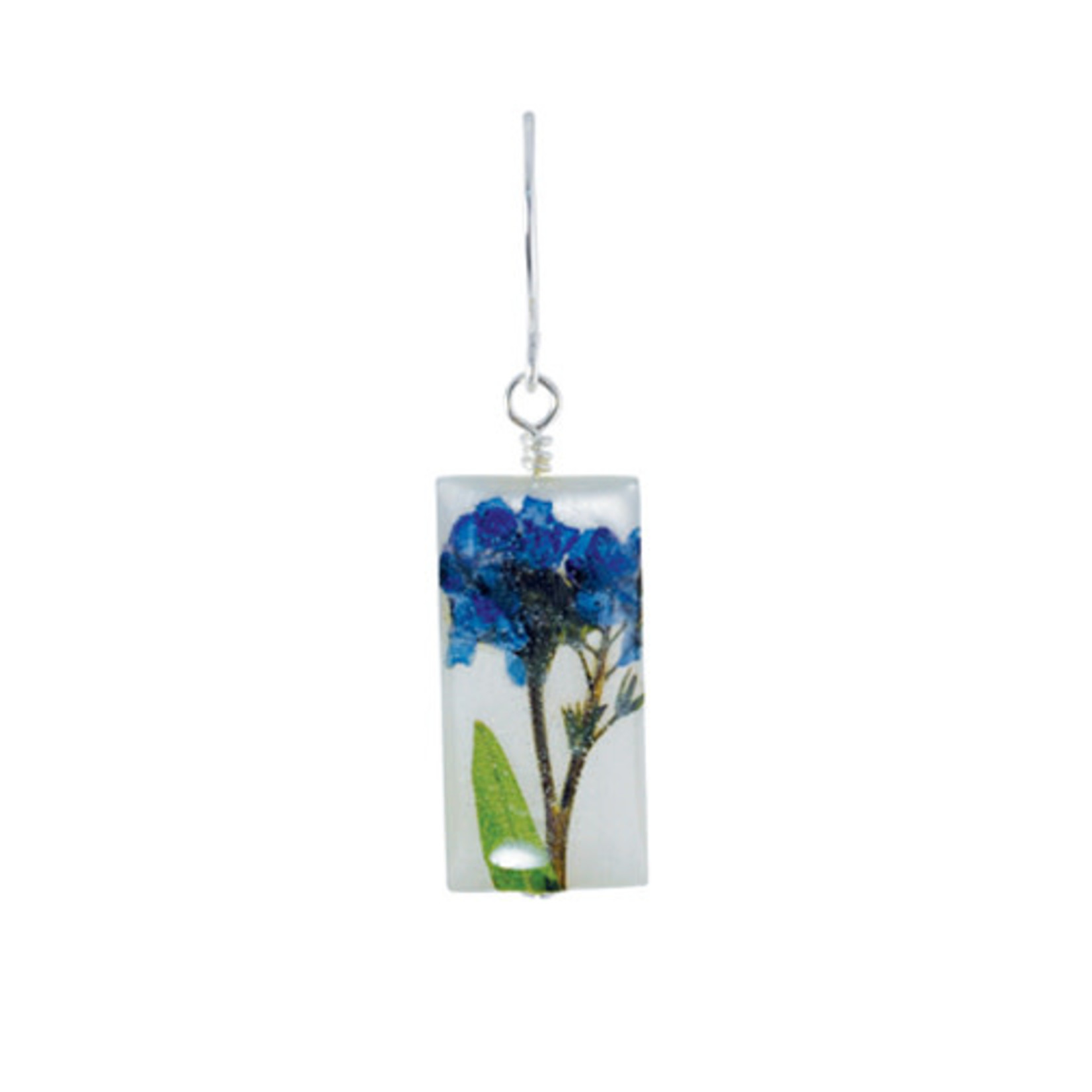 Forget Me Not On Shell Sml Rect. Earrings