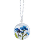 Forget Me Not On Shell 16" Med Rd. Necklace