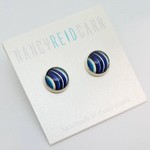 Abstract Earrings Post - Saturn Blue