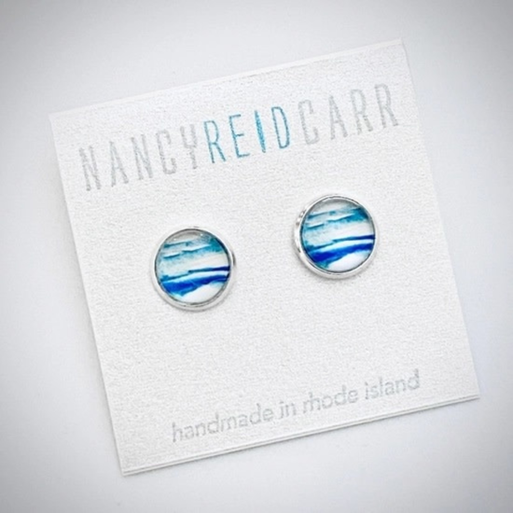 Watercolor Earrings Post - Blue Breeze