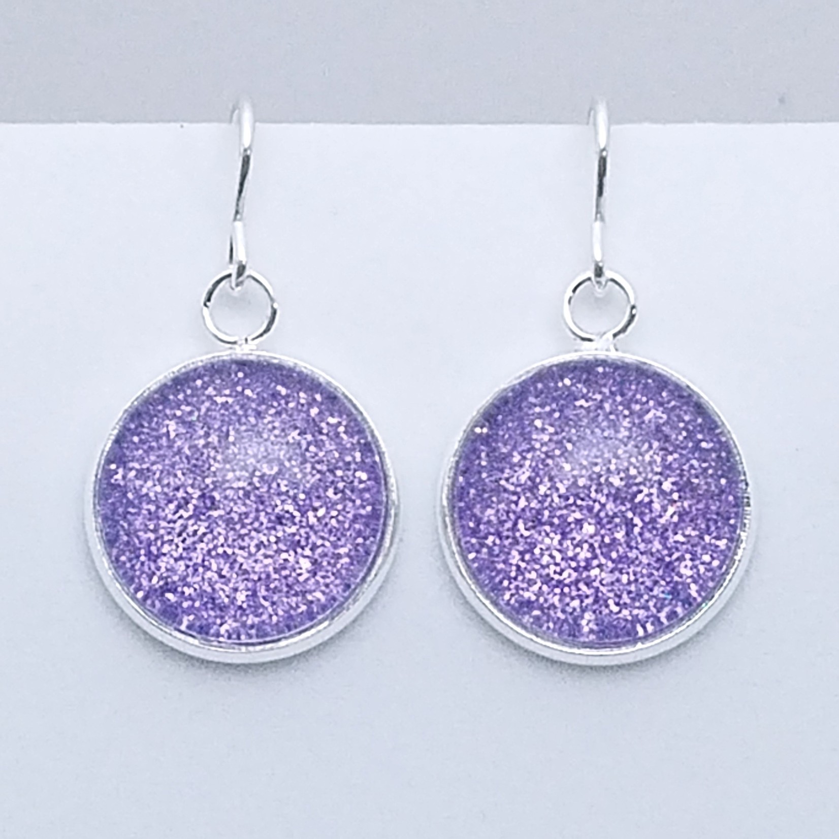 Shimmer Earrings Drop - Lilac