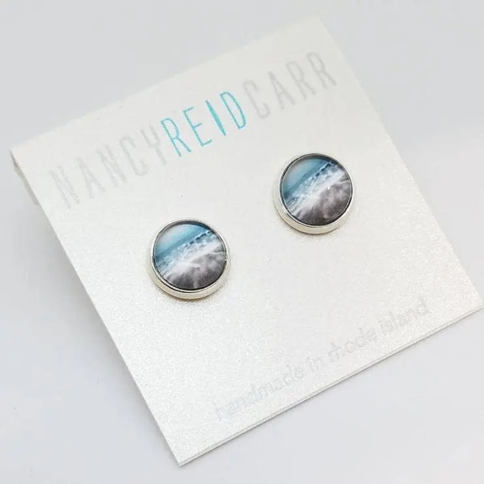 Water Earrings Post - Aqua Sea