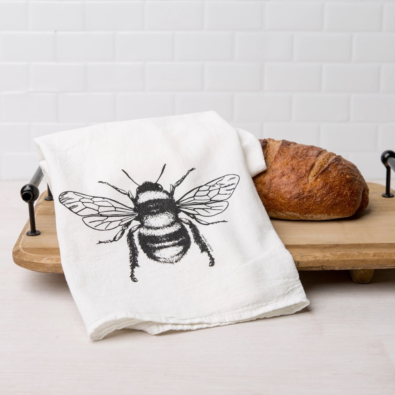 Honey Bee Flour Sack Tea Towel