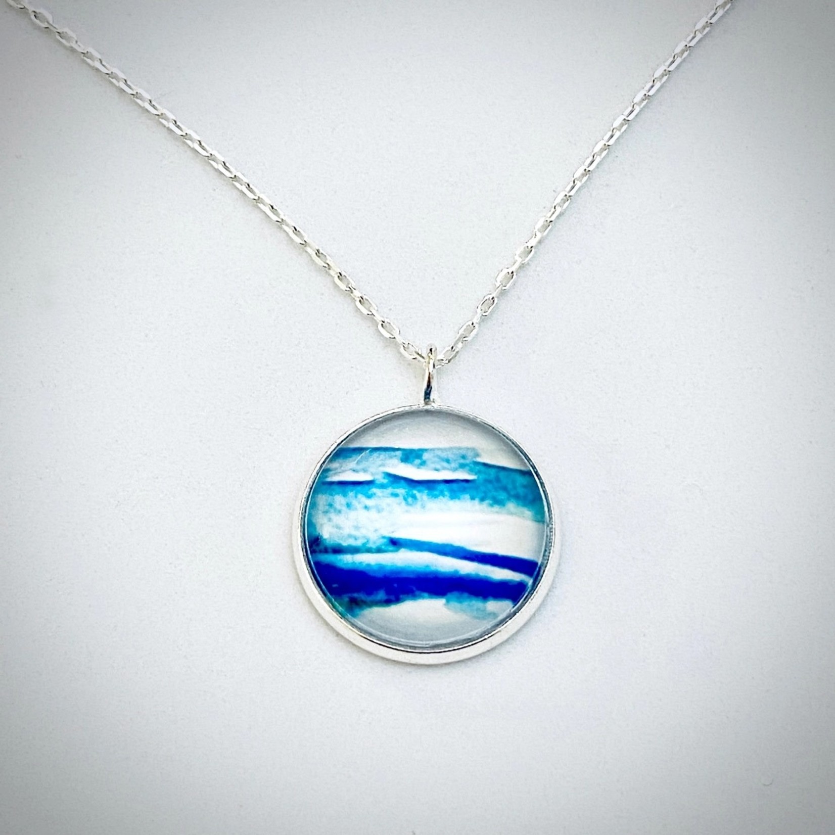 Watercolor Necklace - Blue Breeze 18"